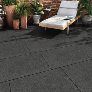 Basalt Nero Porcelain - 21.60 SQM - 20mm - 900x600 - Single Size - 40 Slabs - Outdoor Paving Tiles